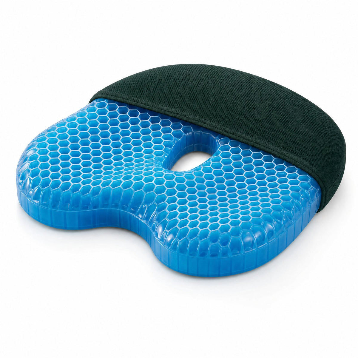 Lunergo honeycomb gel seat cushion with its forest green cover